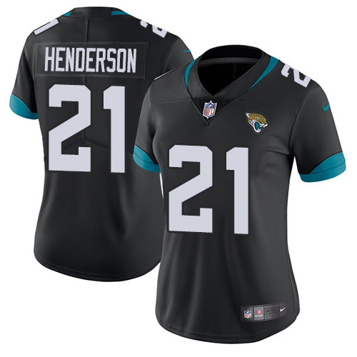Nike Jacksonville Jaguars 21 C.J. Henderson Black Team Color Women Stitched NFL Vapor Untouchable Limited Jersey